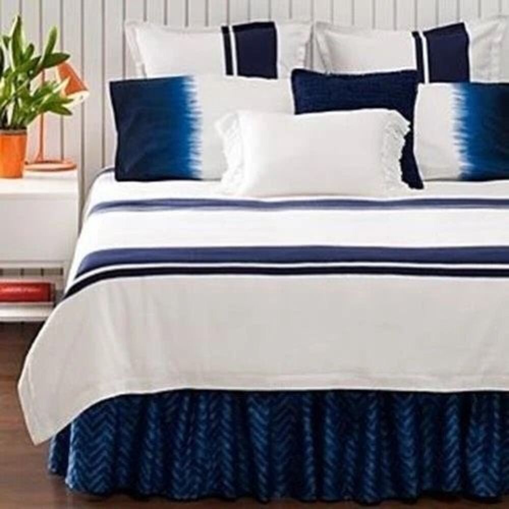 Lauren Ralph Lauren Indigo Modern Stripe Twin Duvet Cover 100% Cotton